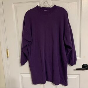 Hanes Her Way Deep Purple Oversize Pullover Sweatshirt L/XL  Cotton-blend